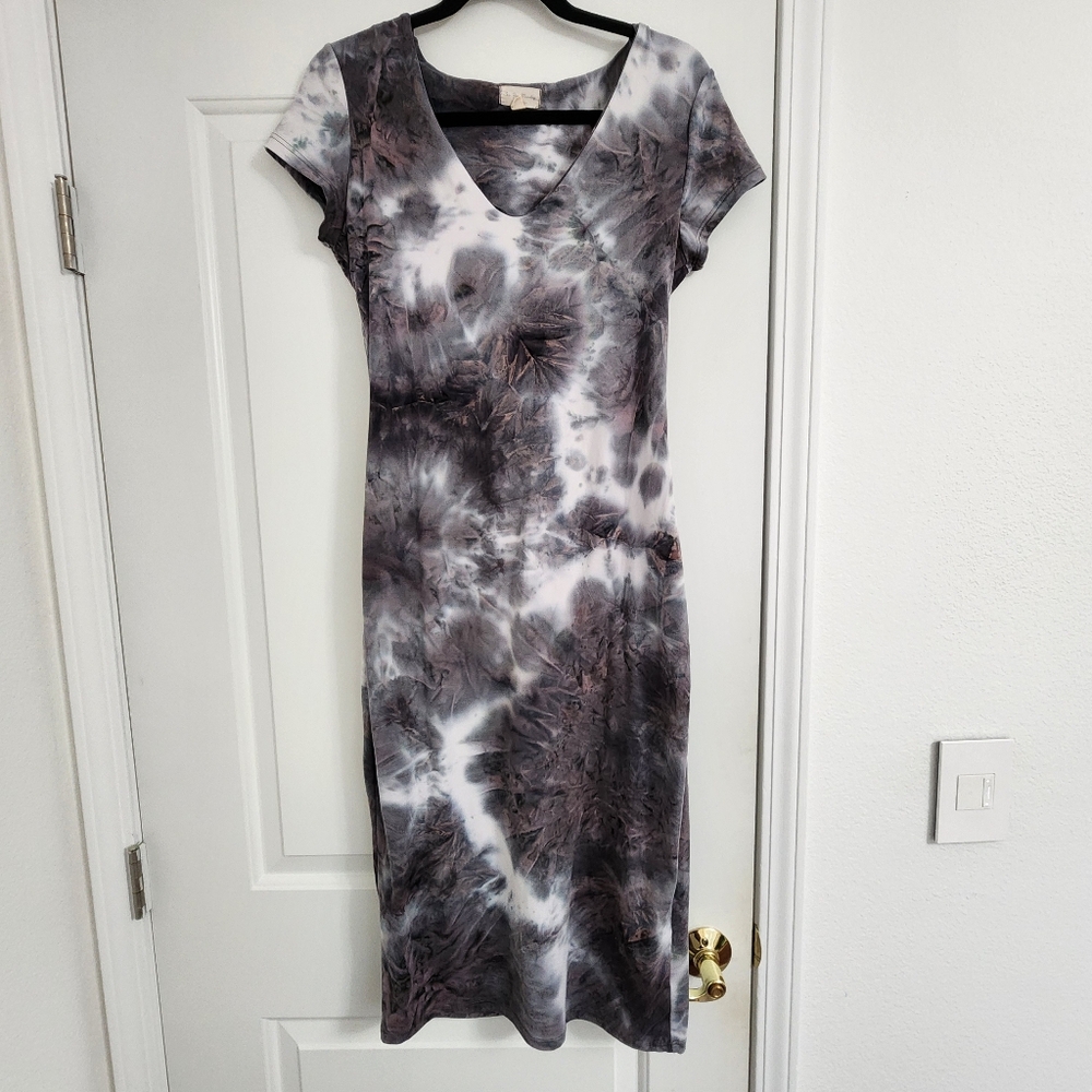 See You Monday Tie-Dye Gray Bodycon Fitted Dress S-XL